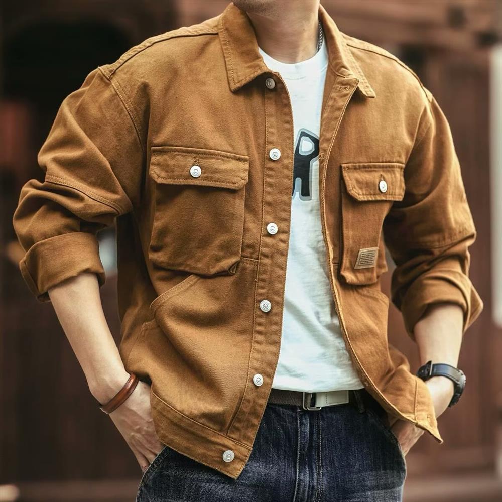 Hunting Outdoor Brands - Retro Amerikan Denim Ceket Erkek Bol